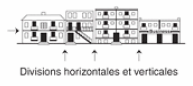 Ceci est une image d'un appartement dans un immeuble de moins de cinq étages. Les appartements dans un immeuble de moins de cinq étages ont des divisions horizontales et verticales entre les unités